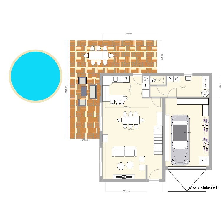 Chaponost test 3. Plan de 4 pièces et 84 m2