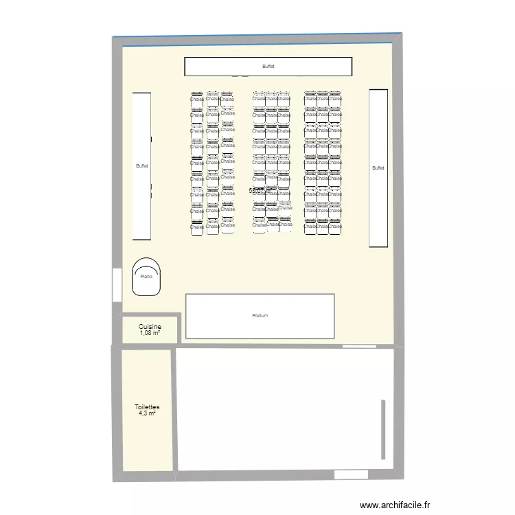 salle polyvalente. Plan de 