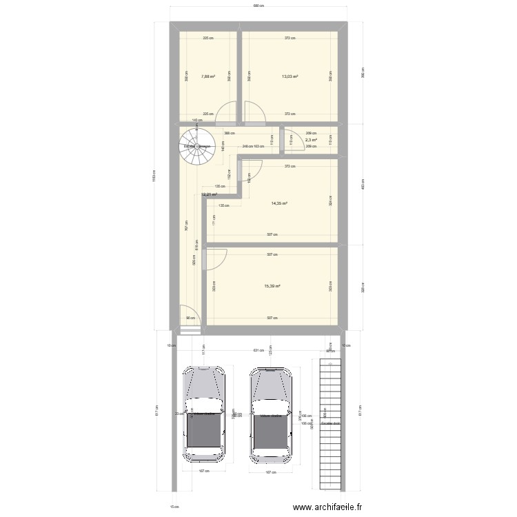 version 2. Plan de 12 pièces et 177 m2