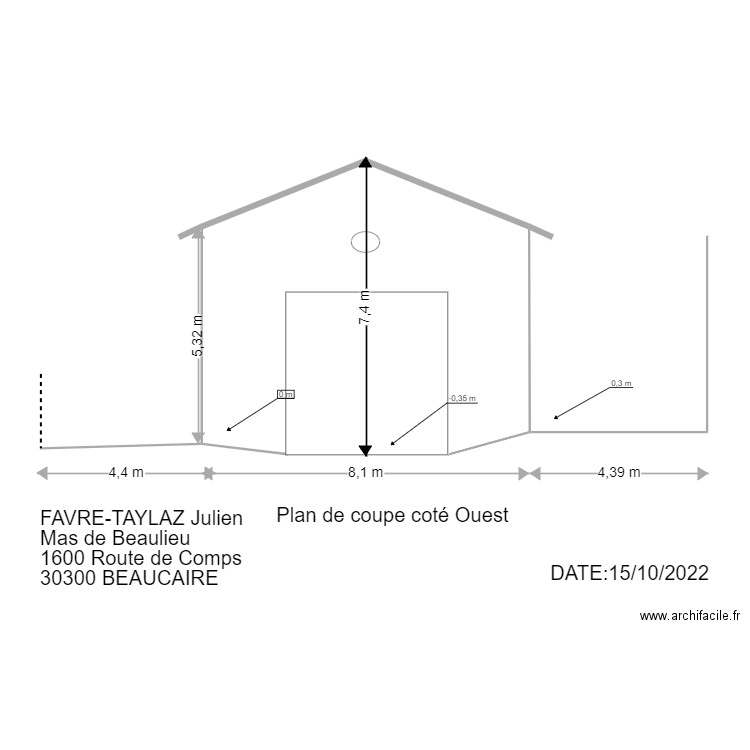 DP3 coté Ouest 2. Plan de 0 pièce et 0 m2