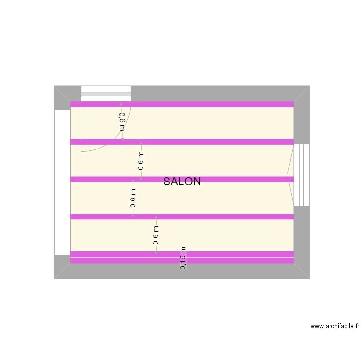 PETIT SALON PLAFOND SEUL. Plan de 1 pièce et 9 m2