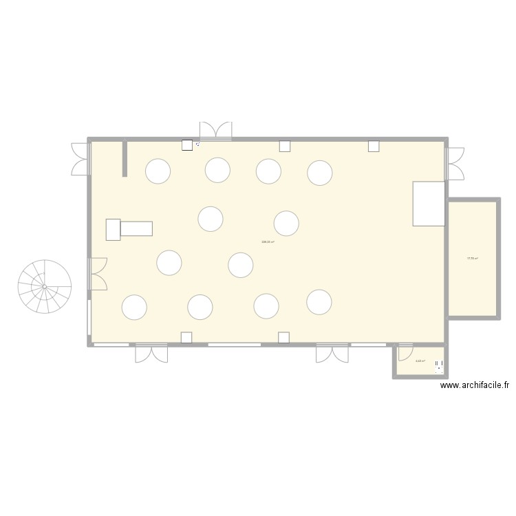 plan de la salle. Plan de 3 pièces et 248 m2