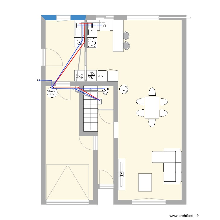 maison rez de chaussée réseaux eau. Plan de 0 pièce et 0 m2