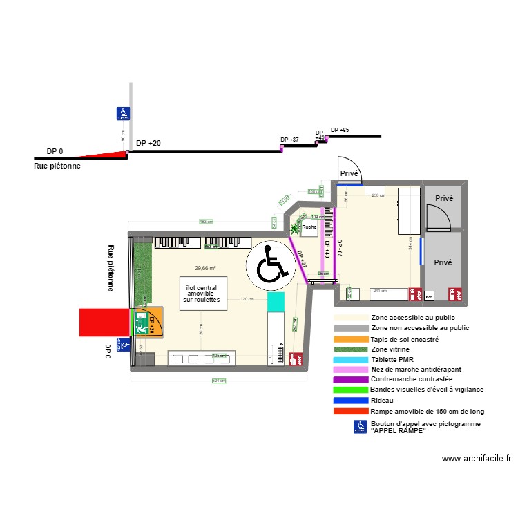 LES SECRETS DE LA RUCHE APRES TRAVAUX. Plan de 4 pièces et 35 m2