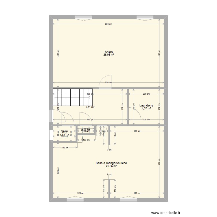 PLAN MONTEIRO RDC PROJET . Plan de 6 pièces et 67 m2