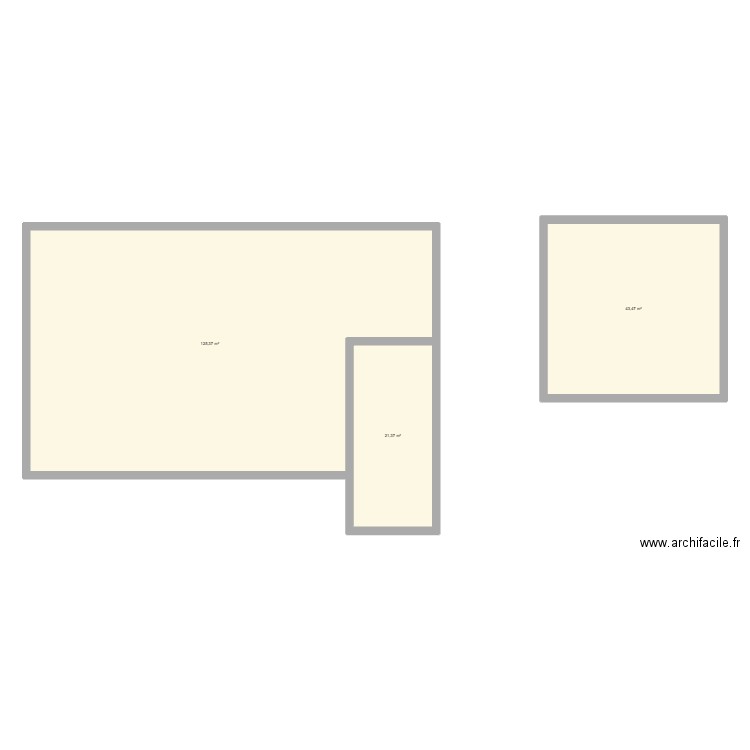 4 m. Plan de 3 pièces et 190 m2