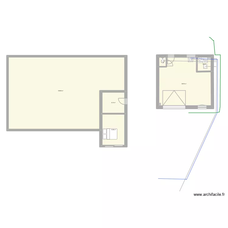 4 m. Plan de 6 Pièces et 192 m²