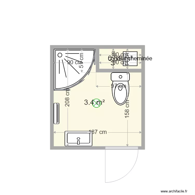 salle de douche 1er étage GF. Plan de salle de douche 1er étage GF. Plan de
