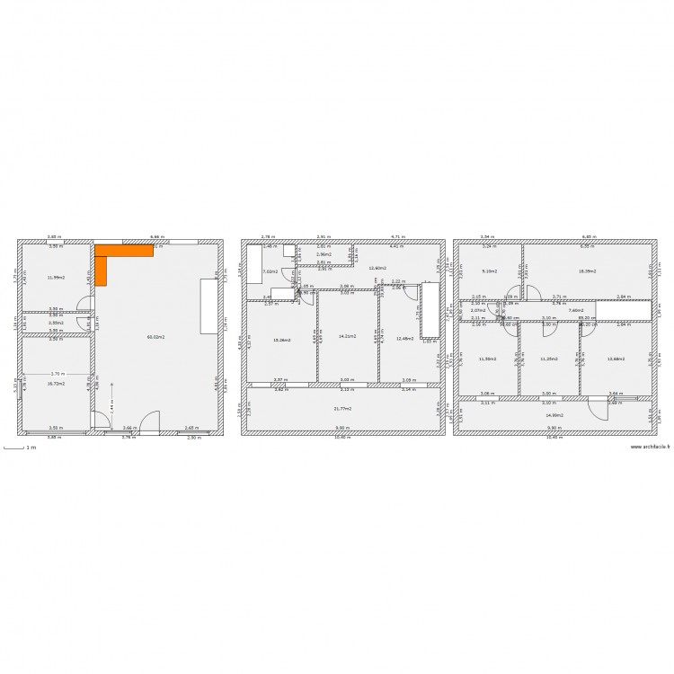 variante 3. Plan de 0 pièce et 0 m2