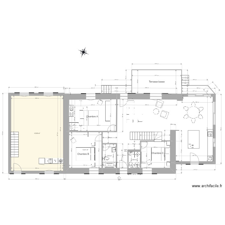 projet rdc 25 oct mesures. Plan de 0 pièce et 0 m2