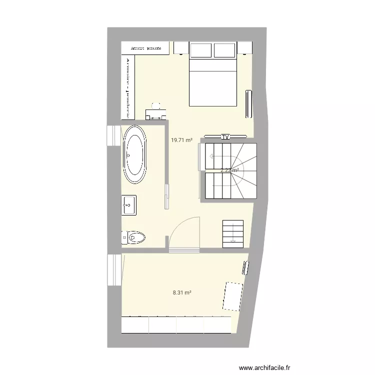 Maison 2e niveau 19000. Plan de 
