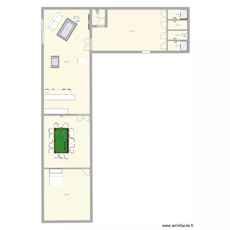 mezzanine blue. Plan de 