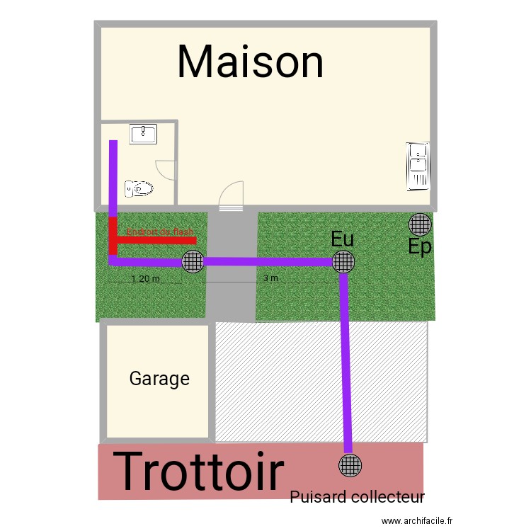 M02. Plan de 2 pièces et 121 m2