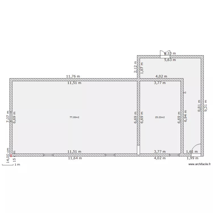 Maison Bas Vide. Plan de 