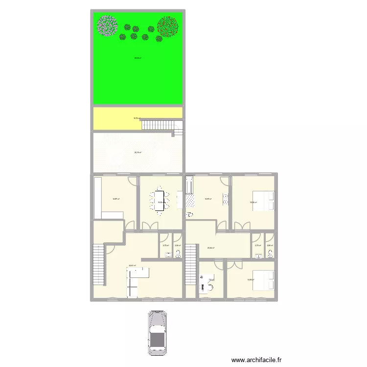 111. Plan de 15  et 286 m²