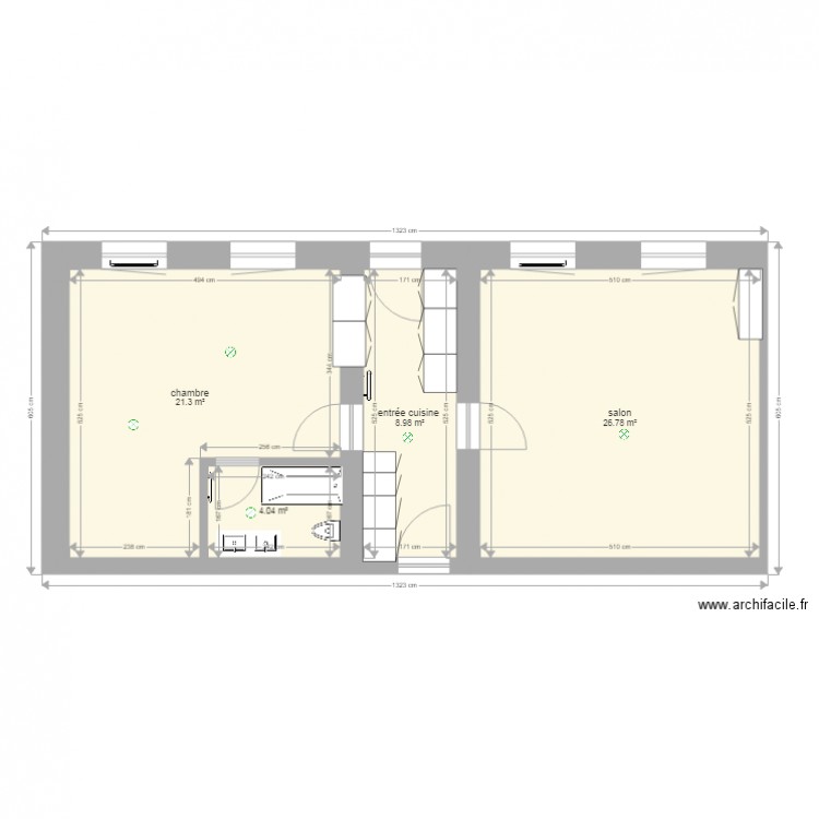 appartement 5 quartier neuf rez inf jardin. Plan de 0 pièce et 0 m2