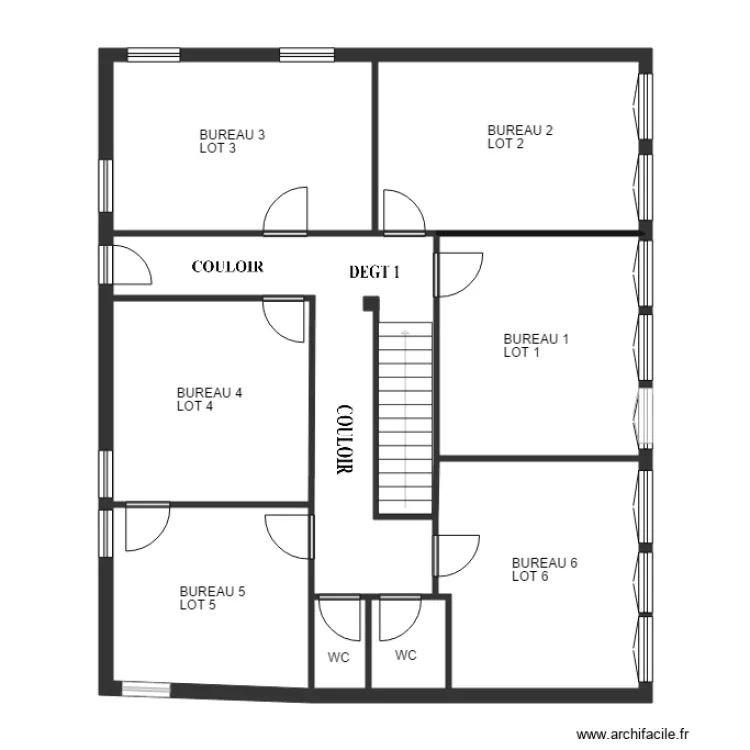 BUREAUX ETAGE AJC. Plan de 