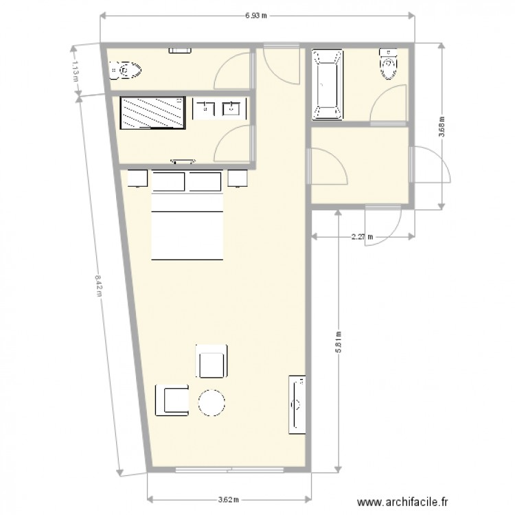 Plan agrandissement chambre joséphine . Plan de 0 pièce et 0 m2