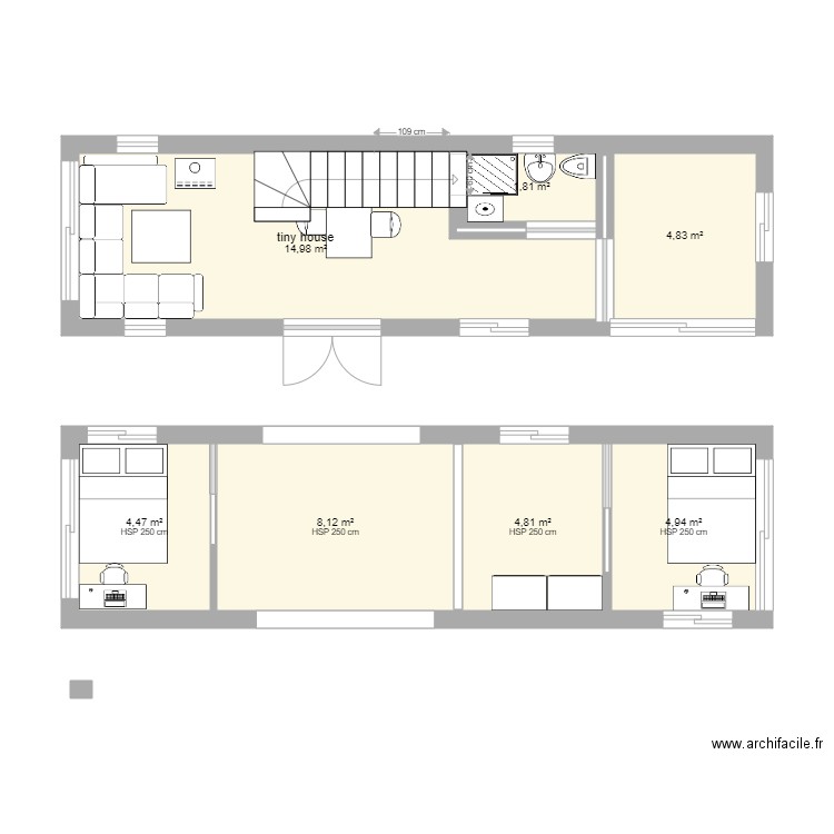 Tiny House 2 Plan 7 Pi ces 44 M2 Dessin Par Juliuscaesare tiny-house-2-plan-7-pi-ces-44-m2-dessin-par-juliuscaesare