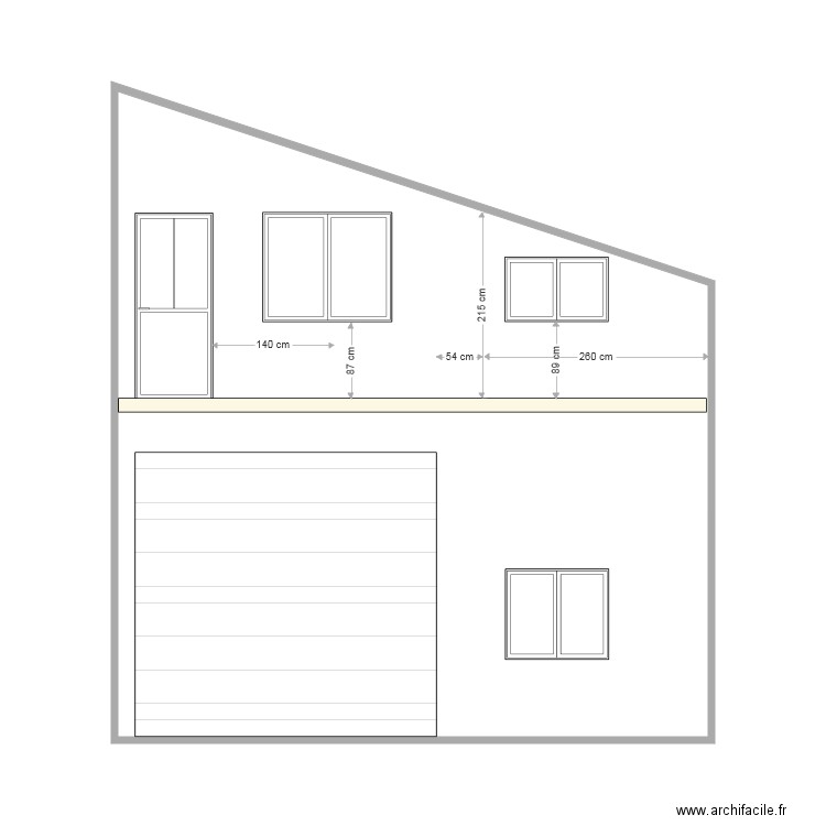 Facade est BATIMENT avec ouverture 2021. Plan de 0 pièce et 0 m2