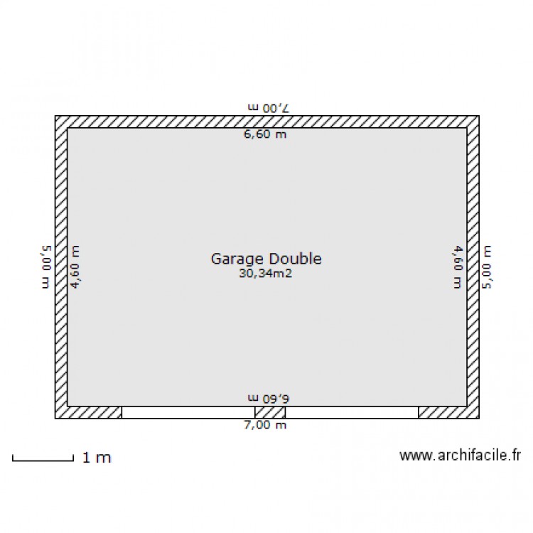 Garage double 30,34 M². Plan de 0 pièce et 0 m2