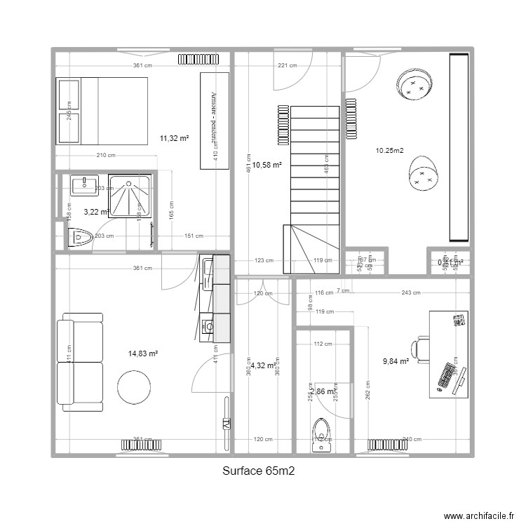 Dubessey rdc surface dimension. Plan de 8 pièces et 57 m2