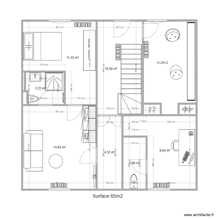 Dubessey rdc surface dimension. Plan de 