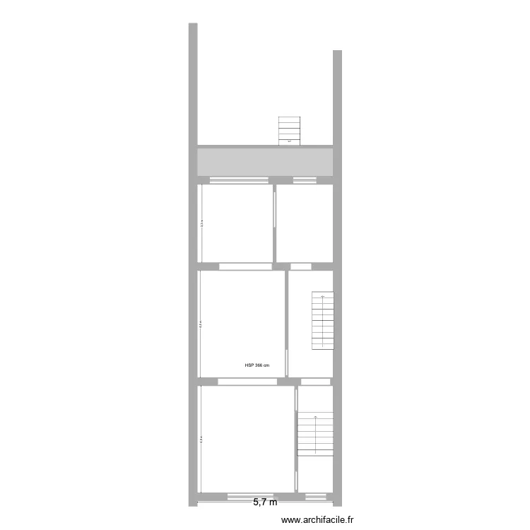 Churchill 21 Bel Etage - Existant -. Plan de 7  et 76 m²