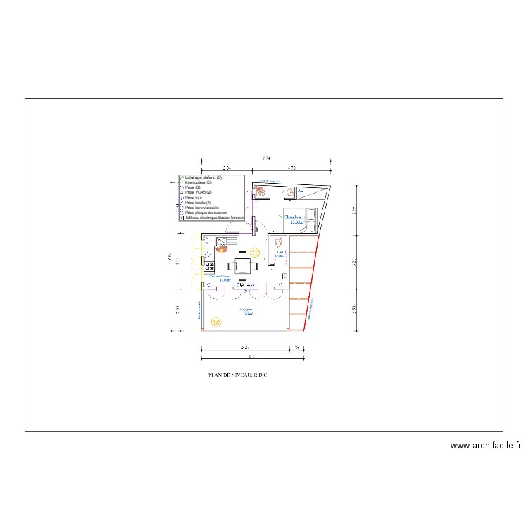 Projet maison. Plan de 0 pièce et 0 m2