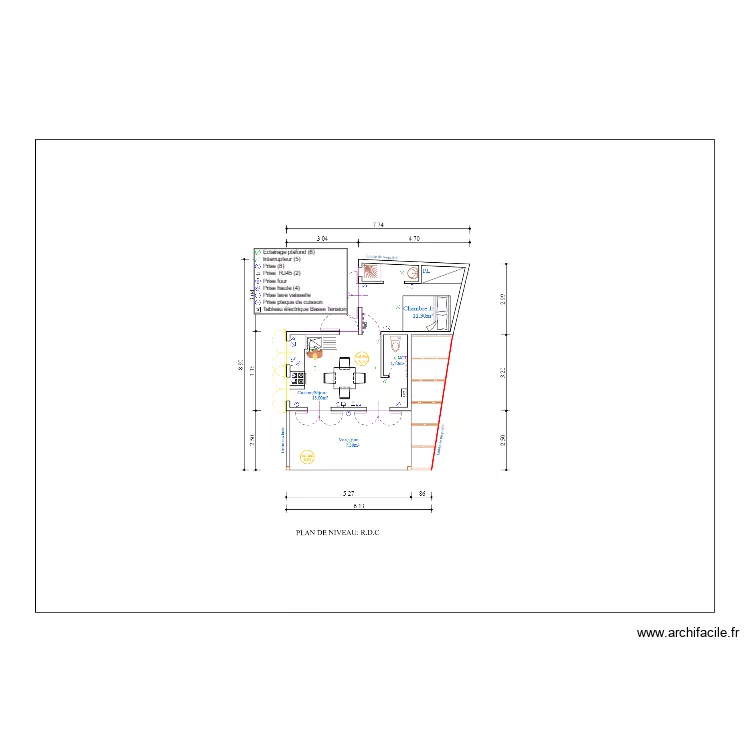 Projet maison. Plan de 