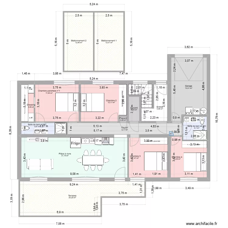 Auzeville chemin del prat. Plan de 