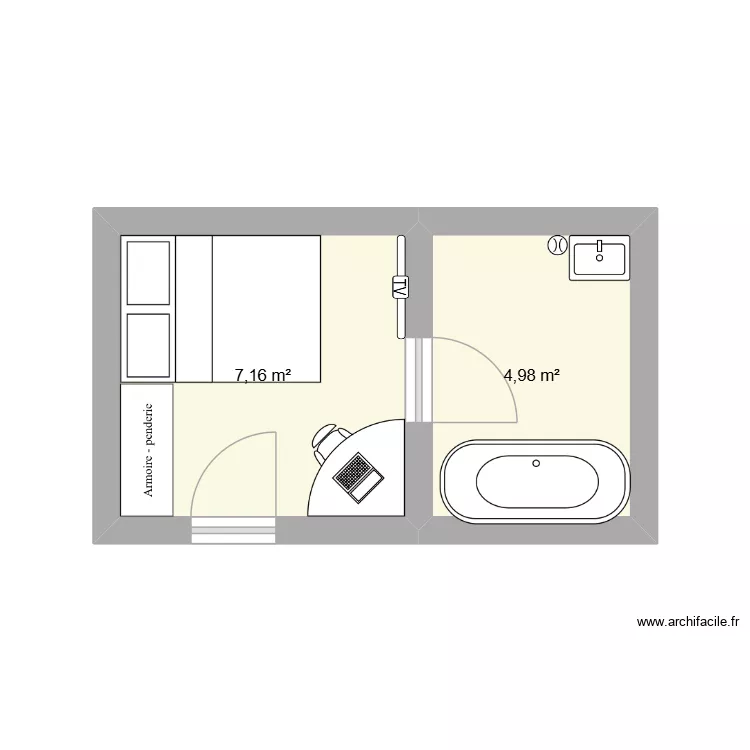 Droom huis. Plan de 2  et 12 m²