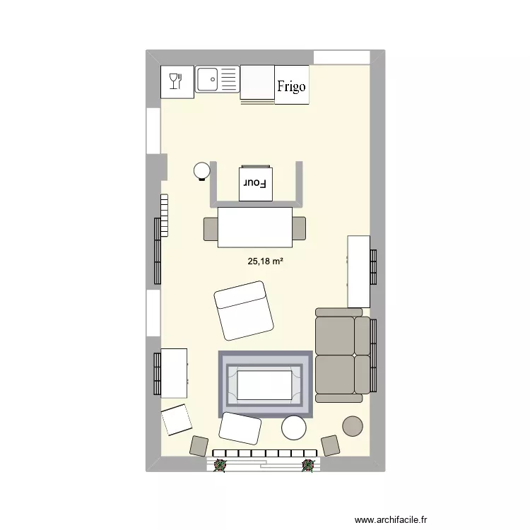 maison-am&eacute;nagement-2. Plan de 1 Pièce et 25 m²