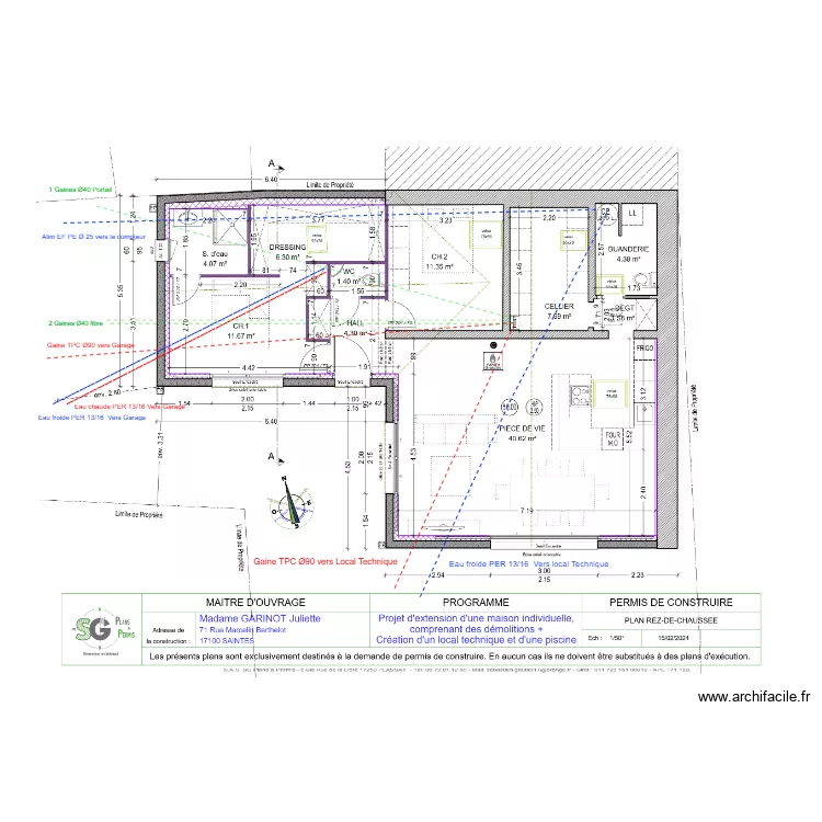Weber Garinot. Plan de 