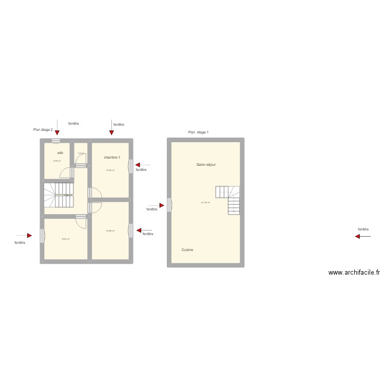 GARNIER PLAN MAISON. Plan de 7 pièces et 86 m2