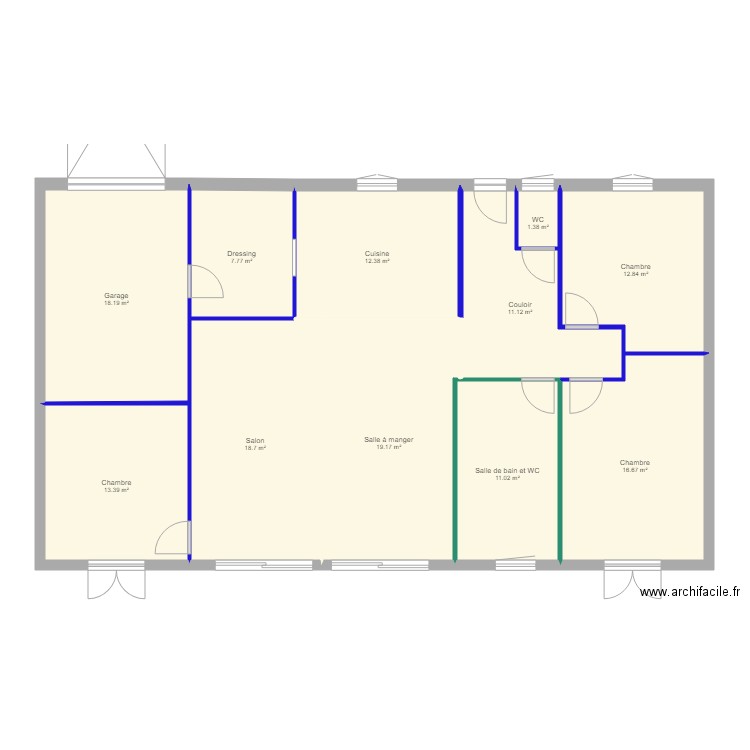 mesure. Plan de 0 pièce et 0 m2