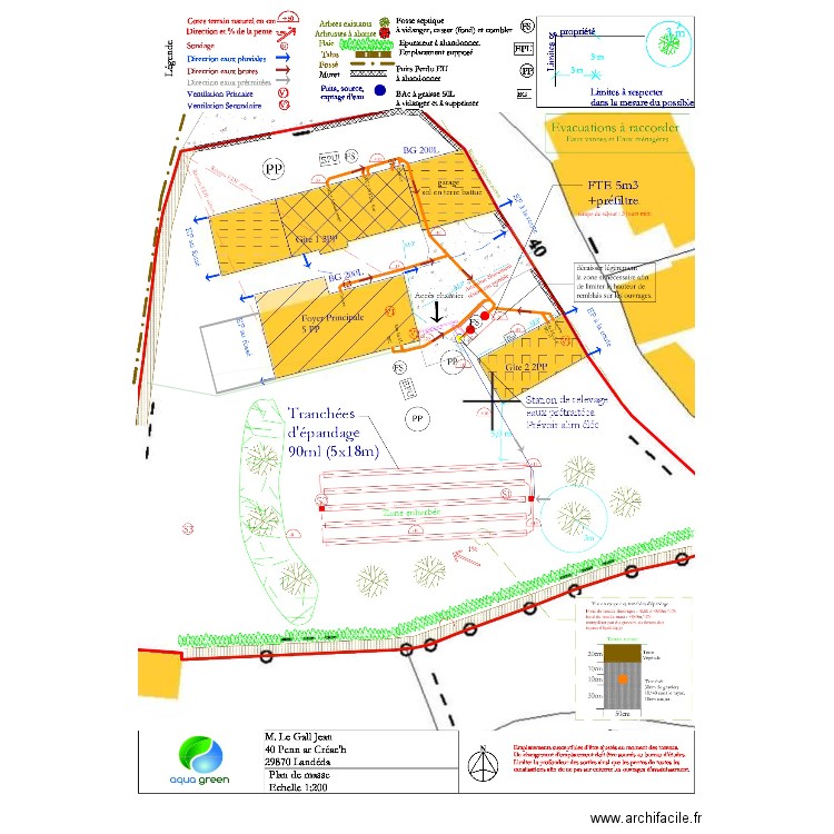 Assainissement. Plan de 0 pièce et 0 m2