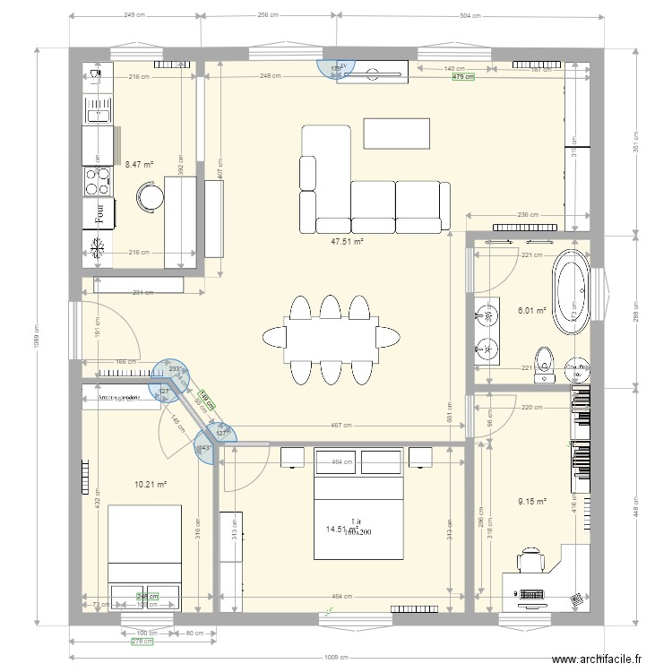 Plan Appartement Descombes du 13 mars 2017. Plan de 0 pièce et 0 m2