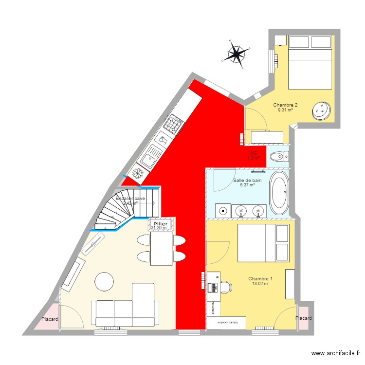 Plan après côté. Plan de 0 pièce et 0 m2