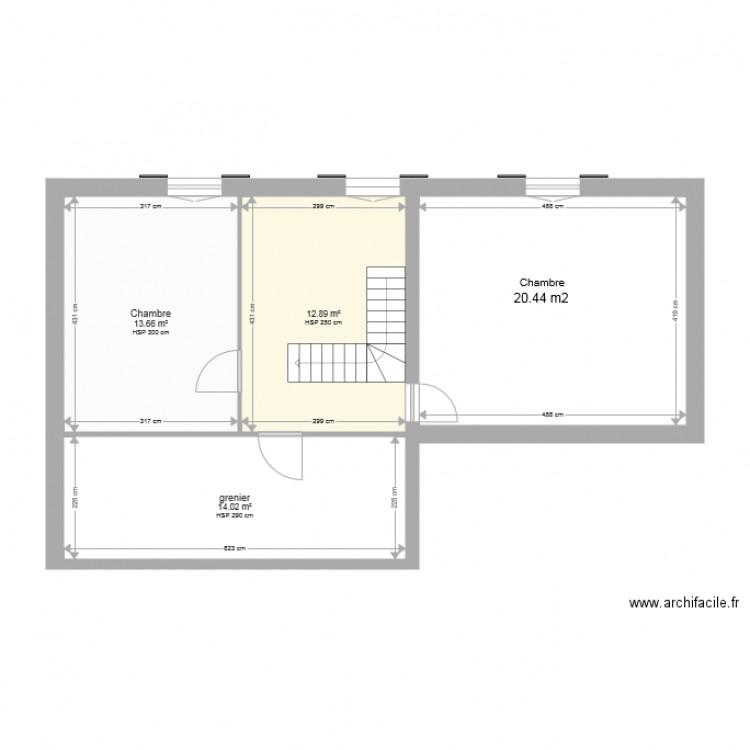 supression chambre sur palier etage Beychac. Plan de 0 pièce et 0 m2