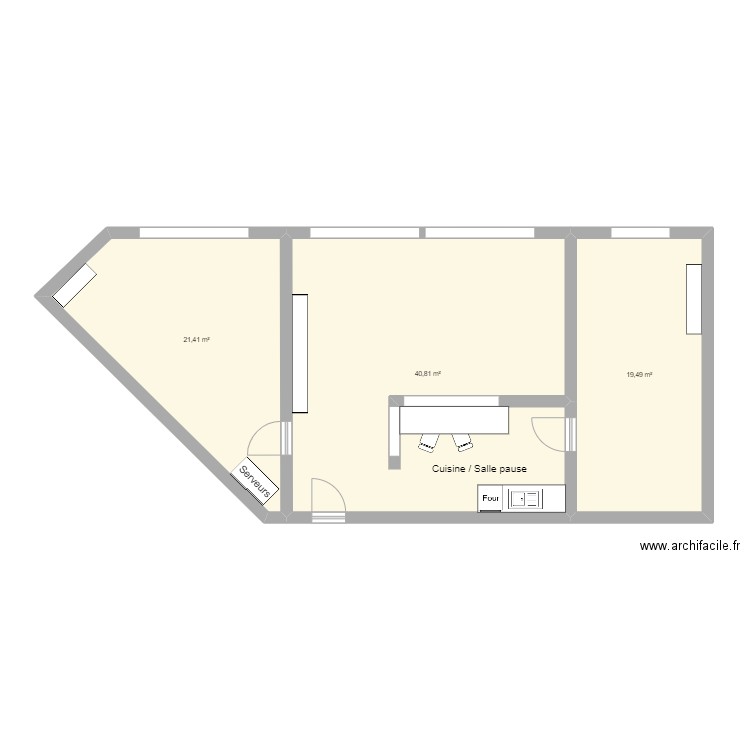Antares 1 - Vierge. Plan de 3 pièces et 82 m2