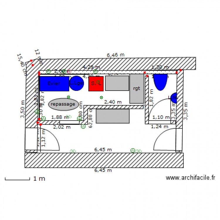 plan plomberie lingerie. Plan de 0 pièce et 0 m2