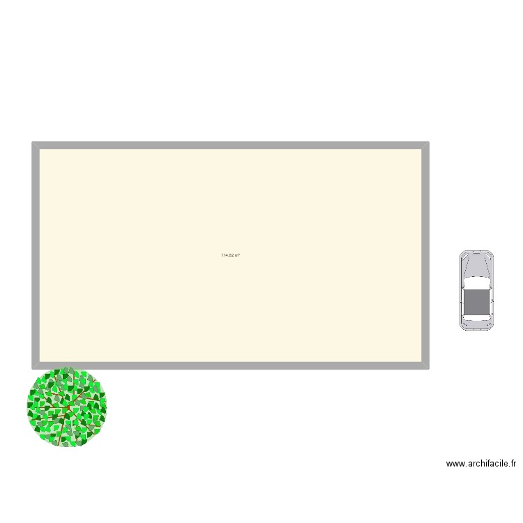 Jardin. Plan de 1 pièce et 115 m2