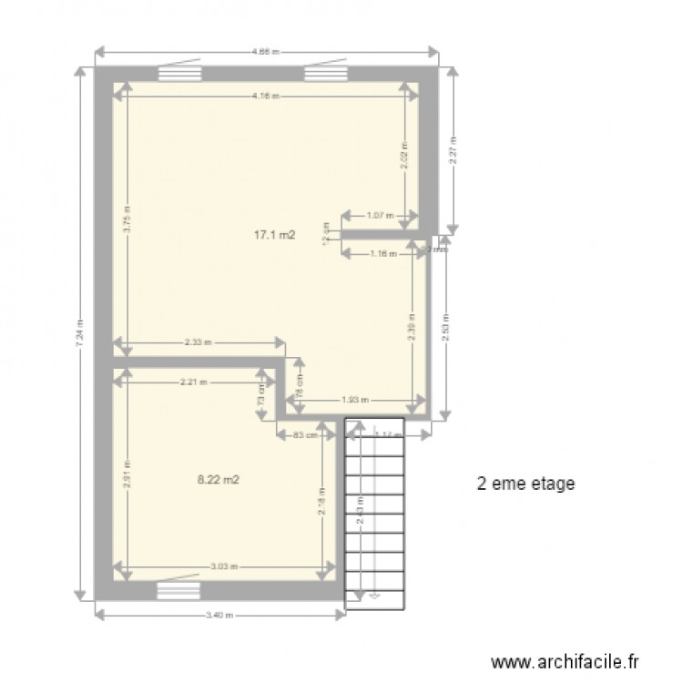 vignacout 2 eme etage habilité. Plan de 0 pièce et 0 m2