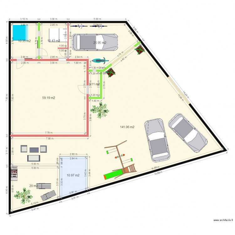 plan terrain maison. Plan de 0 pièce et 0 m2