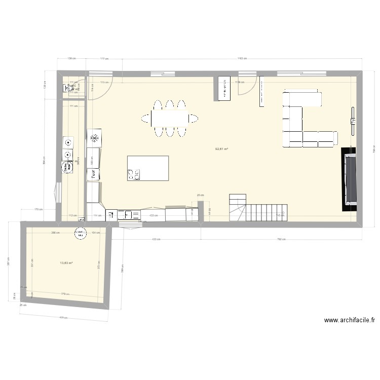 maison. Plan de 14 pièces et 220 m2