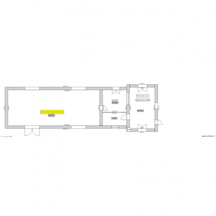 gare rdc. Plan de 0 pièce et 0 m2