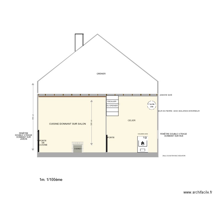 VUE DE COUPE. Plan de 0 pièce et 0 m2