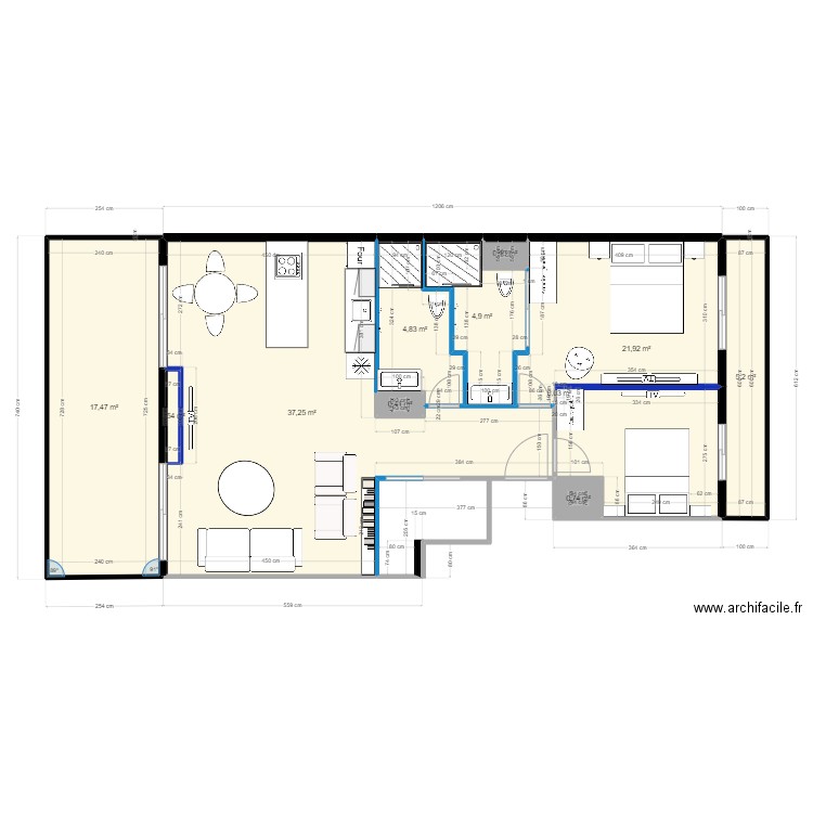 chez moi. Plan de 11 pièces et 94 m2