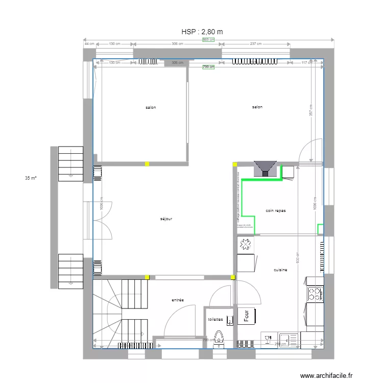 Enghien rez de chauss&eacute;e 25 11 2020 . Plan de 